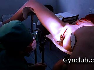 полный гинекологический экзамен герл на гинекологическом кресле